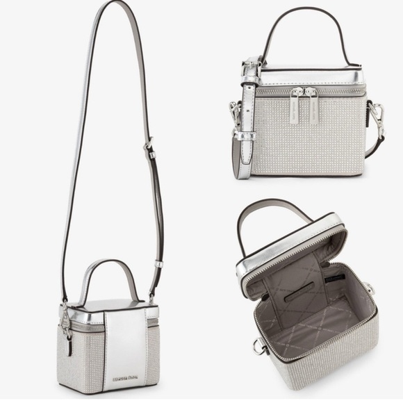 Michael Kors Sandrine Silver Crossbody Bag - Picture 1 of 8